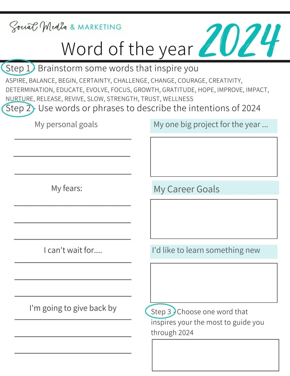 What’s your 2024 Word? Planning for 2024 Podcast Episode 271 Social